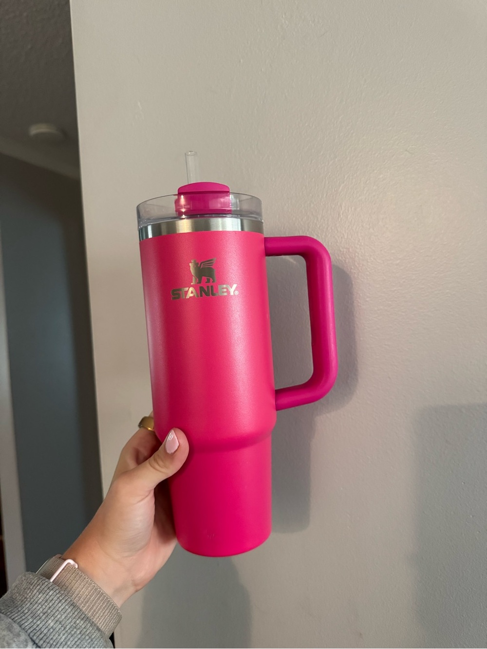 Stanley Hot Pink Insulated Travel Mug with Handle 30oz